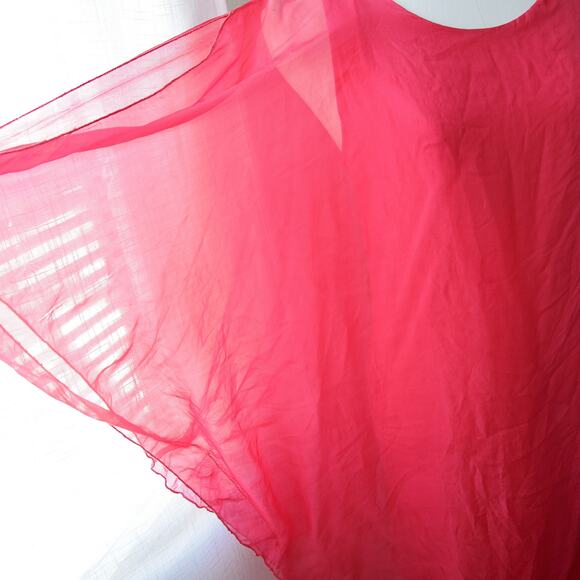 Pura seta Silk Pink cold shoulder Angel Shirt/Dress size 6 S - Picture 2 of 6